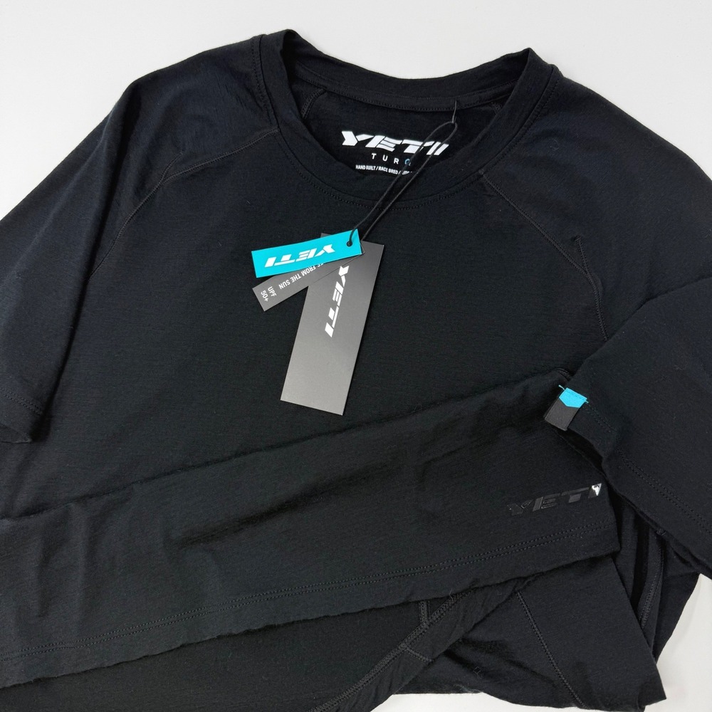 Yeti Turq Merino Short Sleeve Jersey Mens Small Black MTB Cycling‎ Shirt NEW